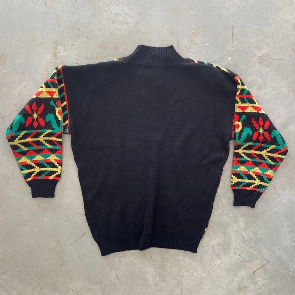 SOLD 1990s kitschy knit turtleneck sweater - Picture 2 of 5